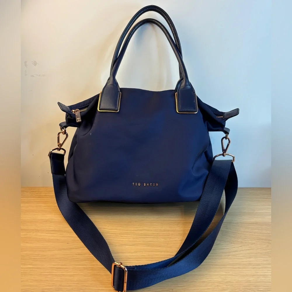 Ted Baker Jicksy Small Navy Blue Nylon Tote with Detachable Strap - Picture 1 of 14